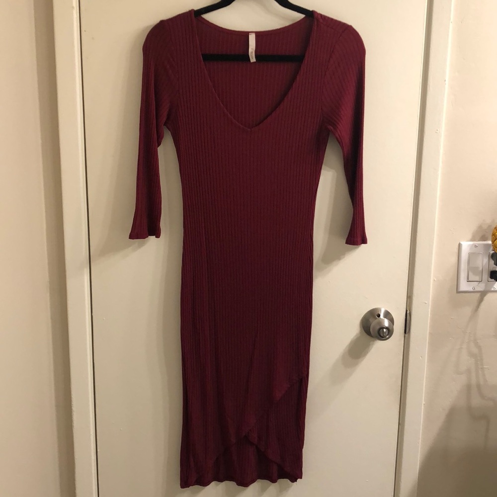 NEVER WORN! Burgundy Body Con Dress